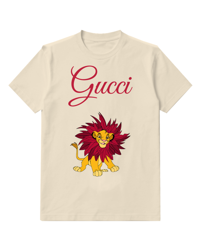 Ivory Lion Spiky Red Mane Graphic T-Shirt - front product view