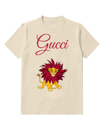 Ivory Lion Spiky Red Mane Graphic T-Shirt - front product view