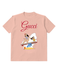 Blush Pink Lilo And Stitch Surfing Together Graphic T-Shirt - front product view