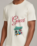 Light Gray Mickey And Minnie On Swing Set Graphic T-Shirt - model wearing view