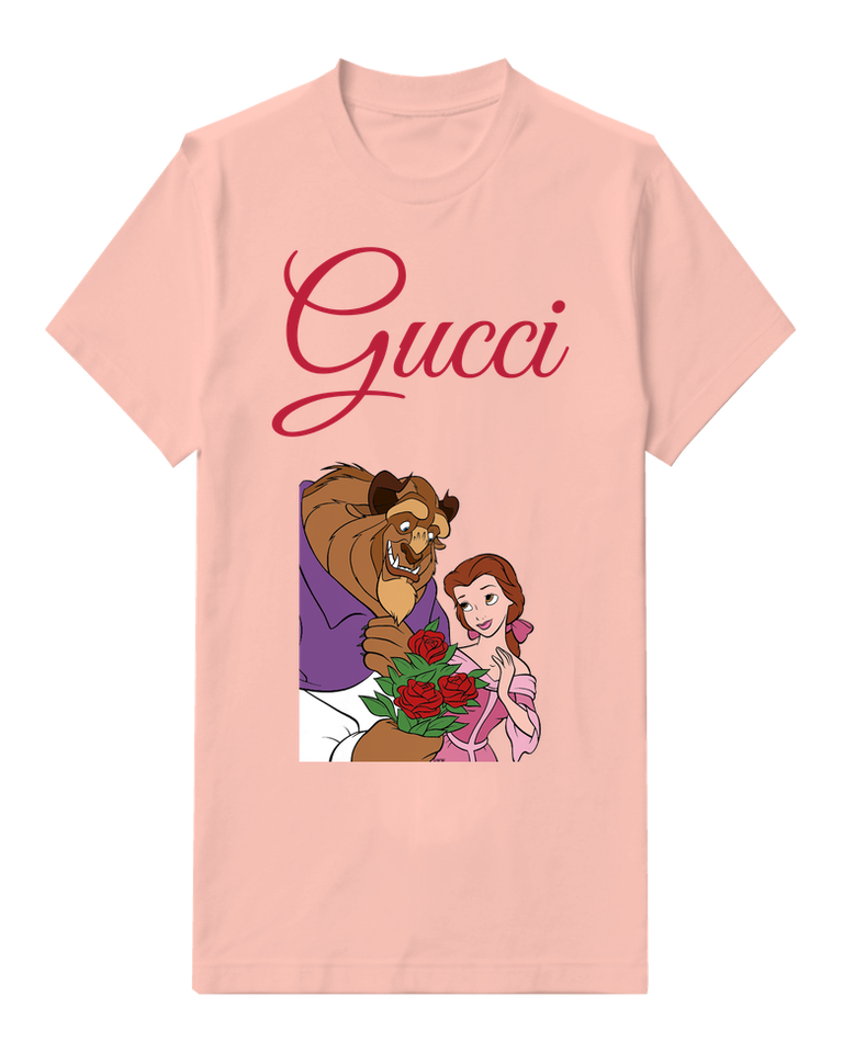 Blush Pink Beast Holds Roses For Belle Graphic T-Shirt - front product view