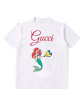 White Ariel Smiling At Flounder Graphic T-Shirt - front product view
