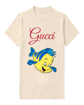 Ivory Yellow Fish Curving Smile Graphic T-Shirt - front product view