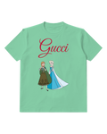Sage Green Anna And Elsa Standing Side By Side Graphic T-Shirt - front product view