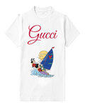 White Mickey And Goofy Sailing Together Graphic T-Shirt - front product view