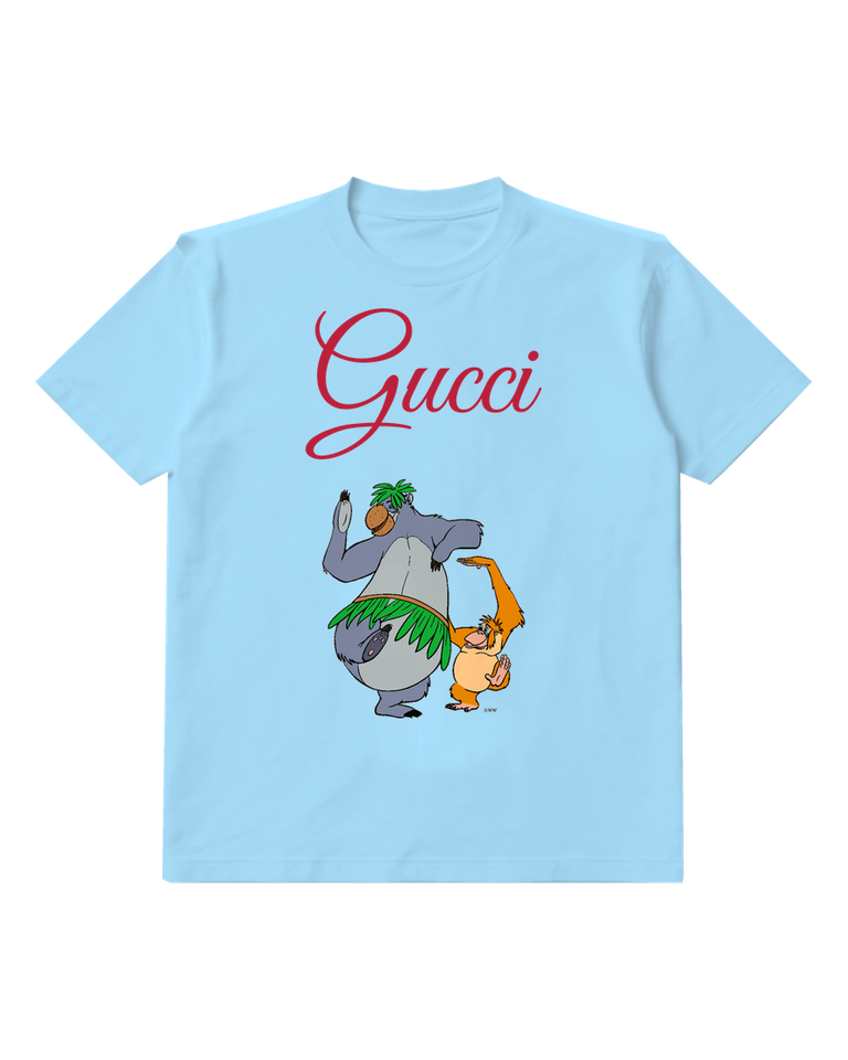 Sky Blue Baloo And Louie Dancing Together Crew Neck Graphic T-Shirt - front product view