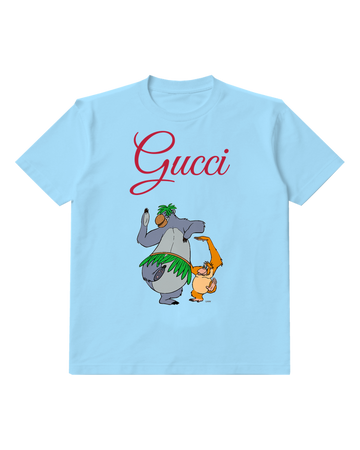 Sky Blue Baloo And Louie Dancing Together Crew Neck Graphic T-Shirt - front product view