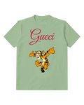 Sage Green Tiger One Leg Dance Graphic T-Shirt - front product view