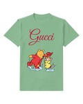 Sage Green Pooh And Piglet In Puddle Splash Graphic T-Shirt - front product view