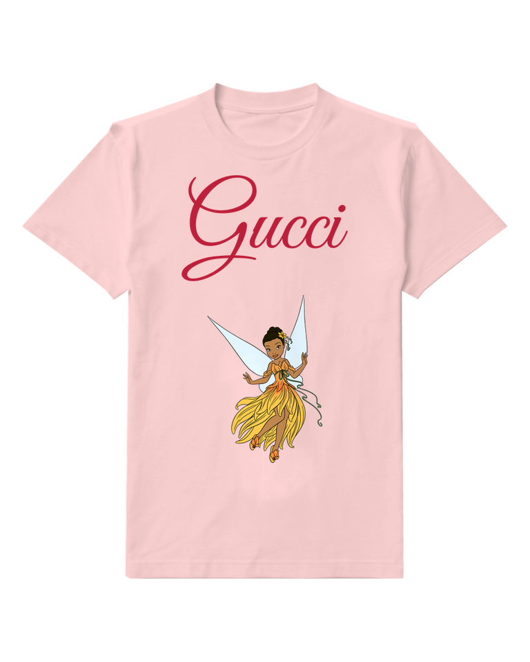 Blush Pink Yellow Fairy Layered Petal Skirt Graphic T-Shirt - front product view