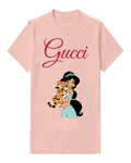 Blush Pink Jasmine Holds Tiger In Arms Graphic T-Shirt - front product view