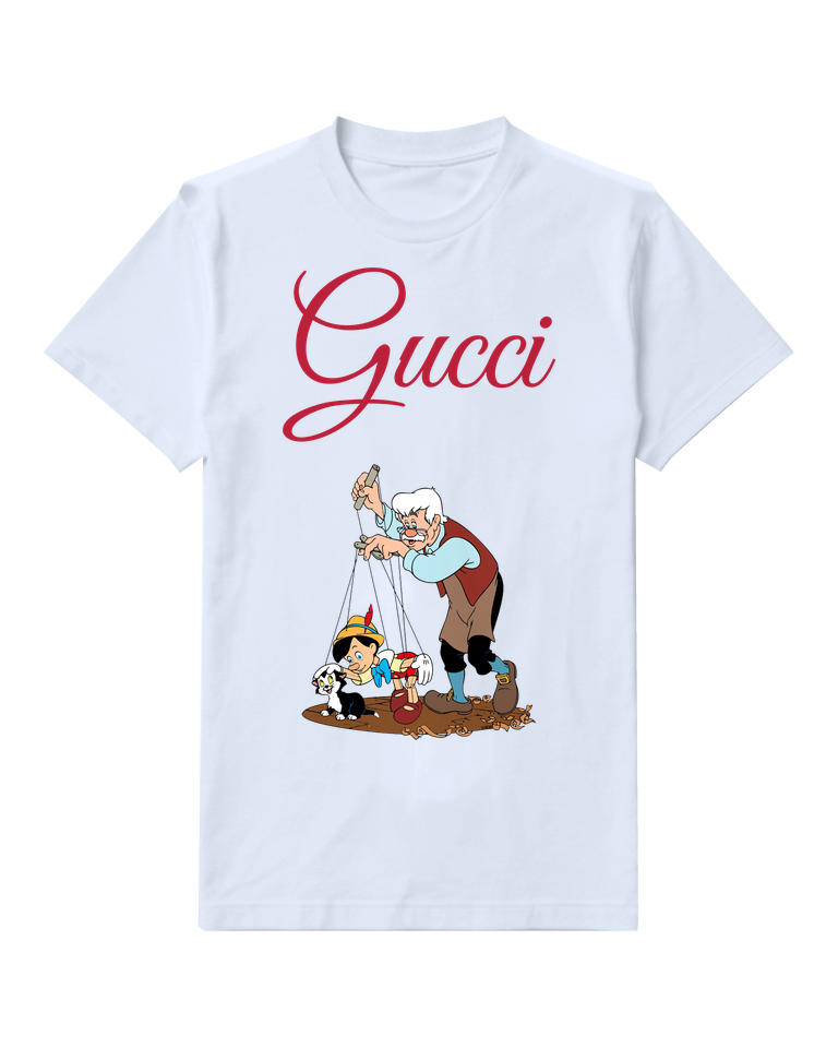 Sky Blue Old Man Controls Puppets On Strings Graphic T-Shirt - front product view