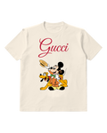 Ivory Mickey Mouse And Pluto Together Graphic T-Shirt - front product view