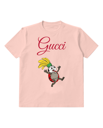 Blush Pink Small Insect Yellow Plume Graphic T-Shirt - front product view