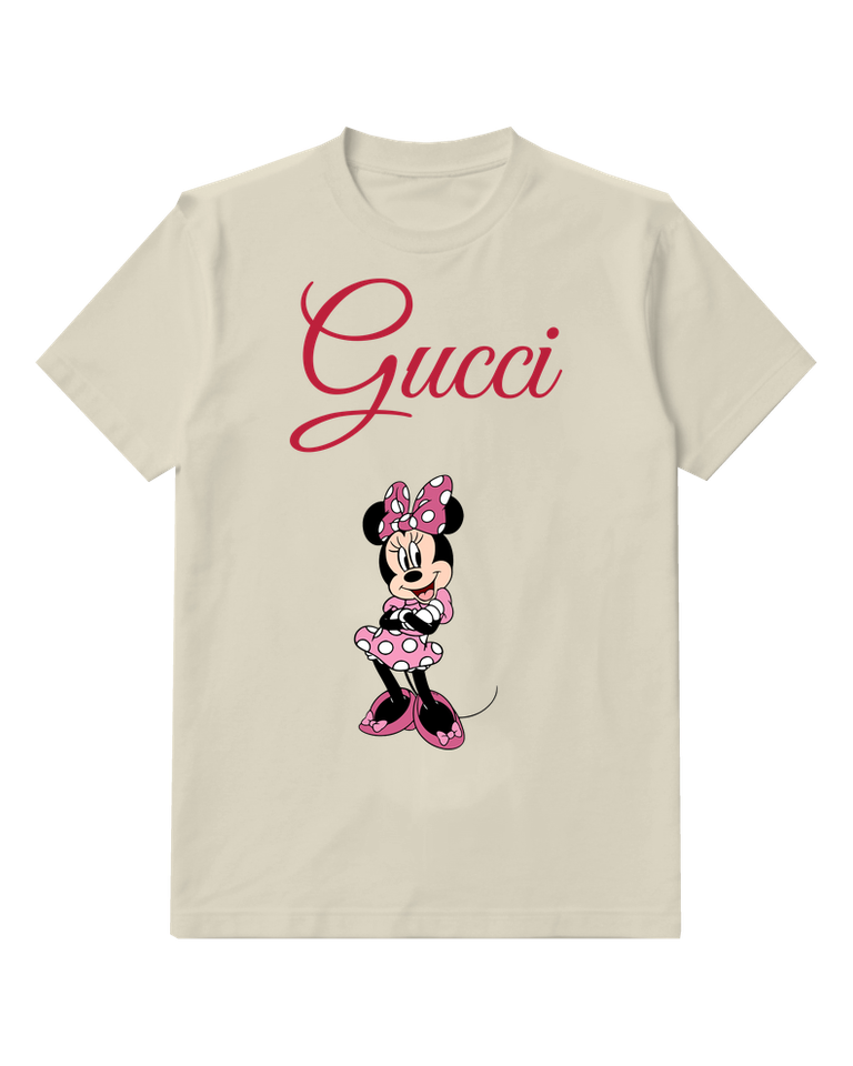 Ivory Mouse Pink Bow Quiet Smile Graphic T-Shirt - front product view