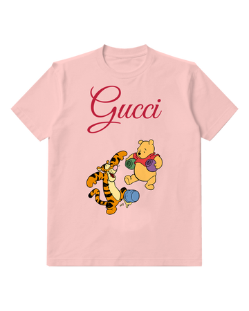 Blush Pink Tiger And Bear With Honey Pots Graphic T-Shirt - front product view