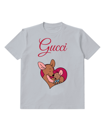Pale Lavender Kanga Holds Roo In Heart Shape Graphic T-Shirt - front product view