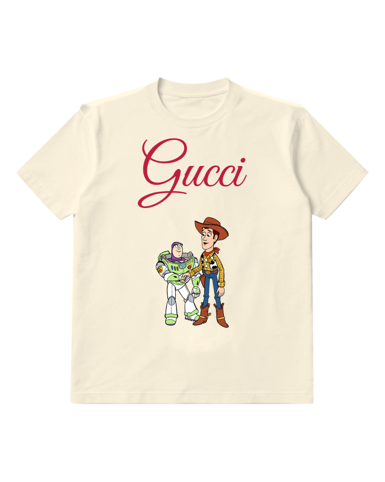 Ivory Woody And Buzz Lightyear Standing Together Graphic T-Shirt - front product view