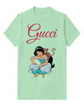 Sage Green Jasmine With Monkey On Back Graphic T-Shirt - front product view