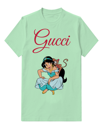 Sage Green Jasmine With Monkey On Back Graphic T-Shirt - front product view