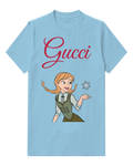 Sky Blue Braided Woman Floating Snowflake Graphic T-Shirt - front product view