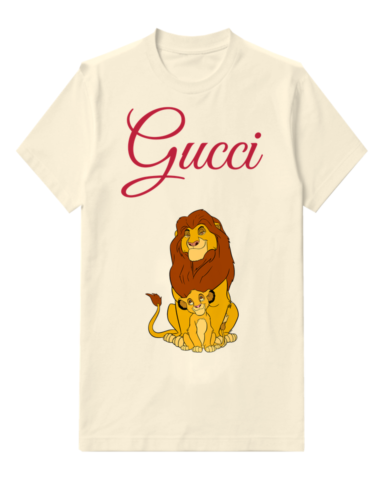 Ivory Mufasa And Simba Sitting Together Graphic T-Shirt - front product view