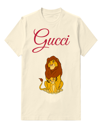 Ivory Mufasa And Simba Sitting Together Graphic T-Shirt - front product view