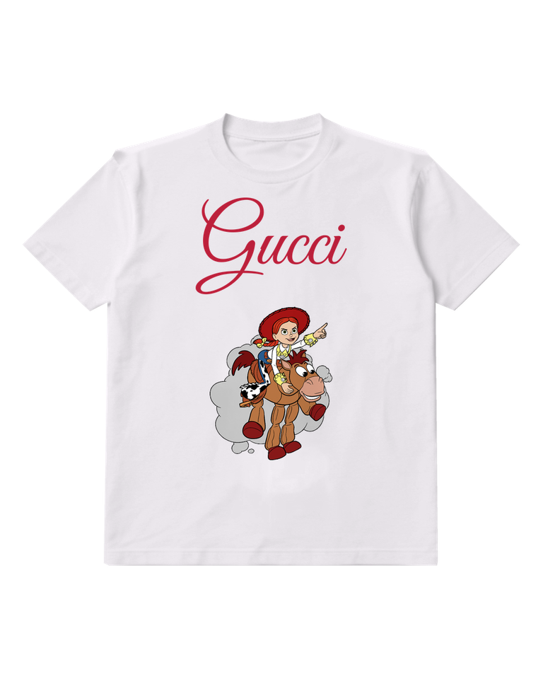 White Jessie Riding Bullseye On Cloud Graphic T-Shirt - front product view