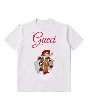 White Jessie Riding Bullseye On Cloud Graphic T-Shirt - front product view