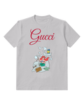 Light Gray Ariel On Dolphin With Flounder Above Graphic T-Shirt - front product view