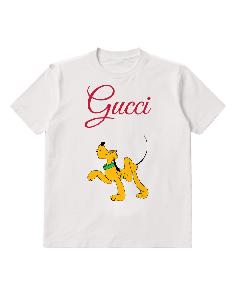 White Dog Proud Chest Step Graphic T-Shirt - front product view