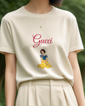 Ivory Princess Kneeling Yellow Skirt Graphic T-Shirt - model wearing view