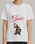 White Tall Man And Stocky Companion Graphic T-Shirt - model wearing view