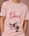 Blush Pink Olaf And Sven Festive Reindeer Graphic T-Shirt - model wearing view