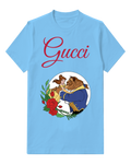 Sky Blue Belle And Beast Embracing In Dance Graphic T-Shirt - front product view