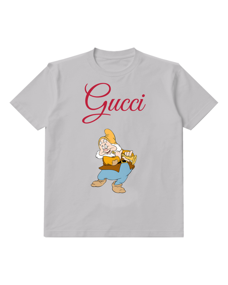 Light Gray Yellow Capped Dwarf Carrying Bundle Graphic T-Shirt - front product view