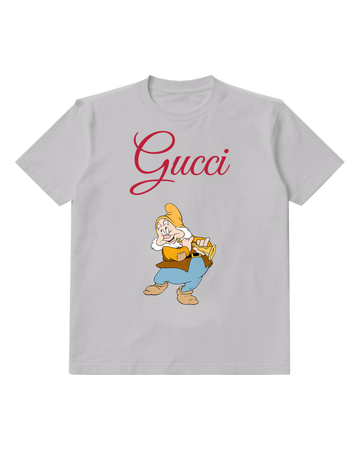 Light Gray Yellow Capped Dwarf Carrying Bundle Graphic T-Shirt - front product view