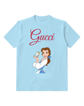 Sky Blue Belle Holds Teacup With Open Palm Graphic T-Shirt - front product view