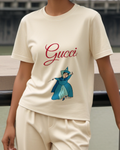 Ivory Blue Fairy Pointing Wand Graphic T-Shirt - model wearing view