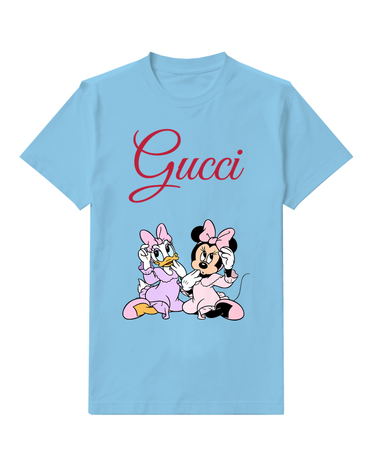 Sky Blue Minnie And Daisy In Nightgowns Graphic T-Shirt - front product view