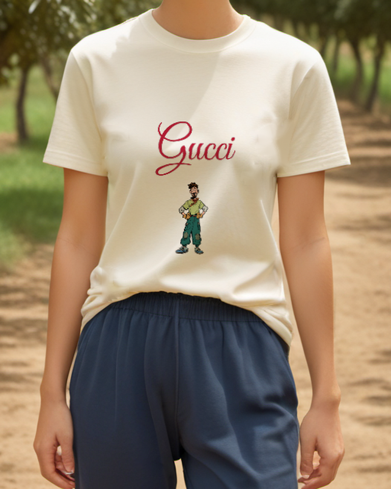 Ivory Explorer Green Trousers Hands On Hips Graphic T-Shirt - model wearing view