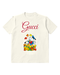 White Donald Duck And Pluto In Autumn Leaves Graphic T-Shirt - front product view