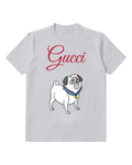 Light Gray Pug Standing Side Turn Graphic T-Shirt - front product view
