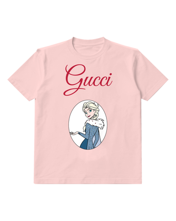 Blush Pink Pale Haired Woman Oval Portrait Graphic T-Shirt - front product view