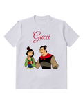 Light Gray Mulan And Li Shang Smiling Together Graphic T-Shirt - front product view