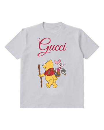 Light Gray Winnie The Pooh Hiking With Piglet Graphic T-Shirt - front product view