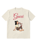 Ivory Mulan Seated Feeding Mushu Graphic T-Shirt - front product view