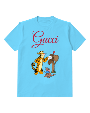 Sky Blue Tigger And Roo At Mailbox Graphic T-Shirt - front product view