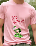 Blush Pink Mouse Green Clover Dress Graphic T-Shirt - model wearing view