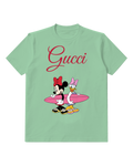 Sage Green Minnie And Daisy Holding Surfboard Graphic T-Shirt - front product view